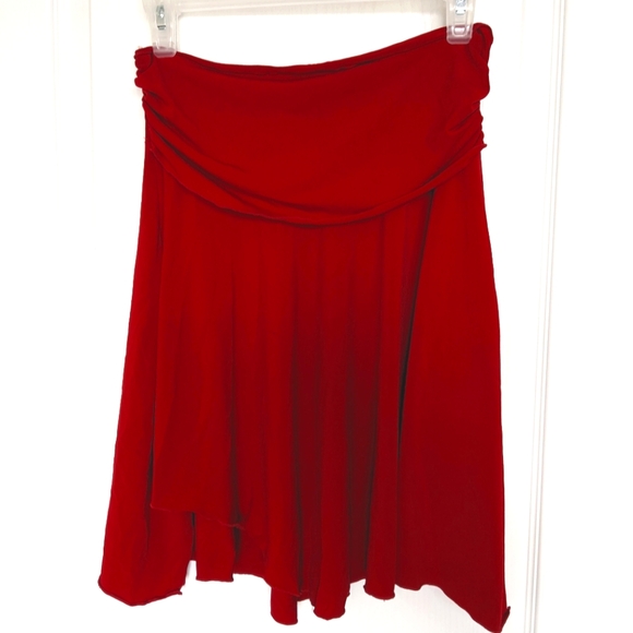 3/$15 Vintage Bright Red Handkerchief skirt - Picture 1 of 8